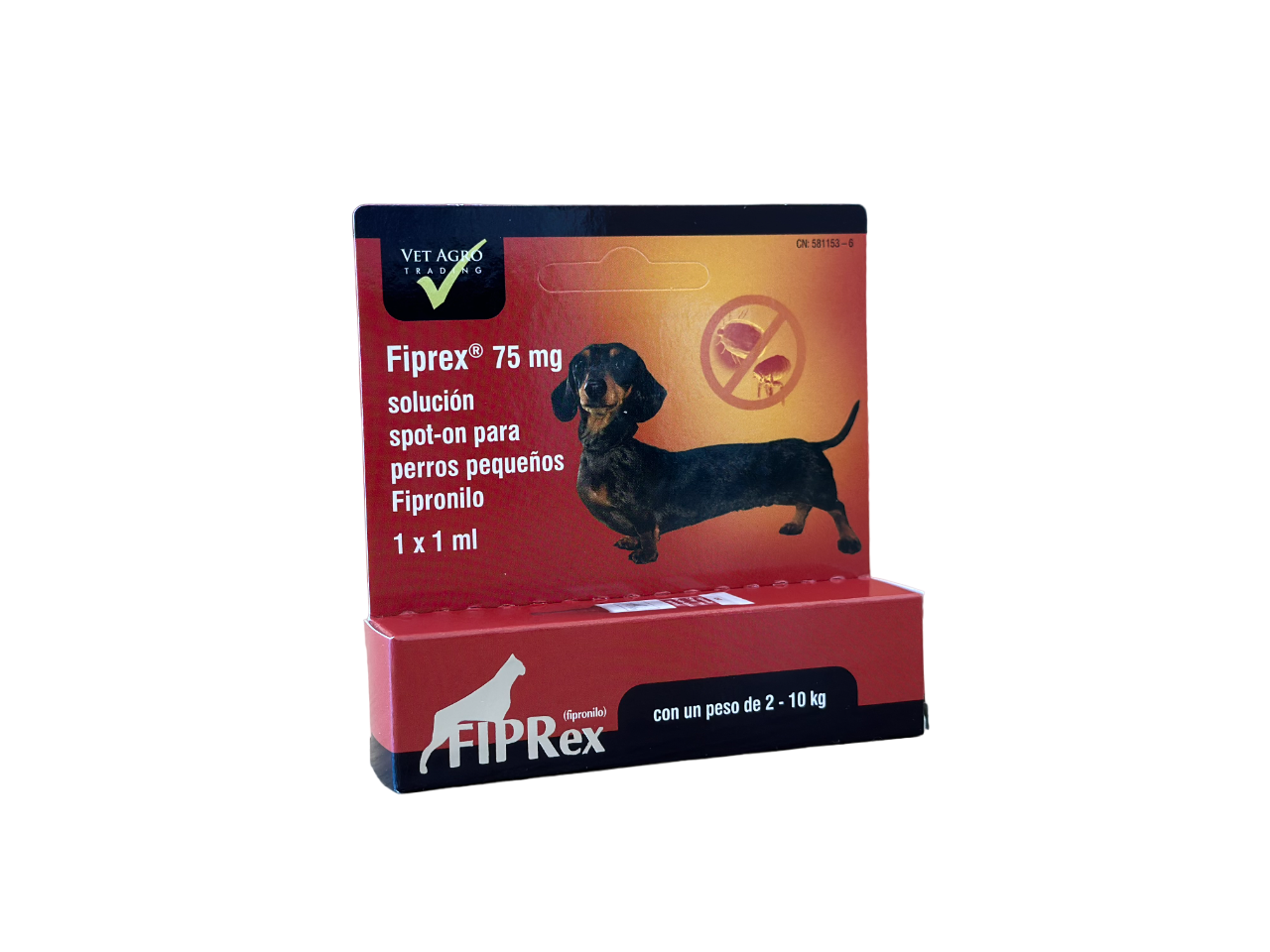 Pipeta Spot-On Para Perros Pequeños 2-10 Kg 75Mg/1 Ml Fiprex