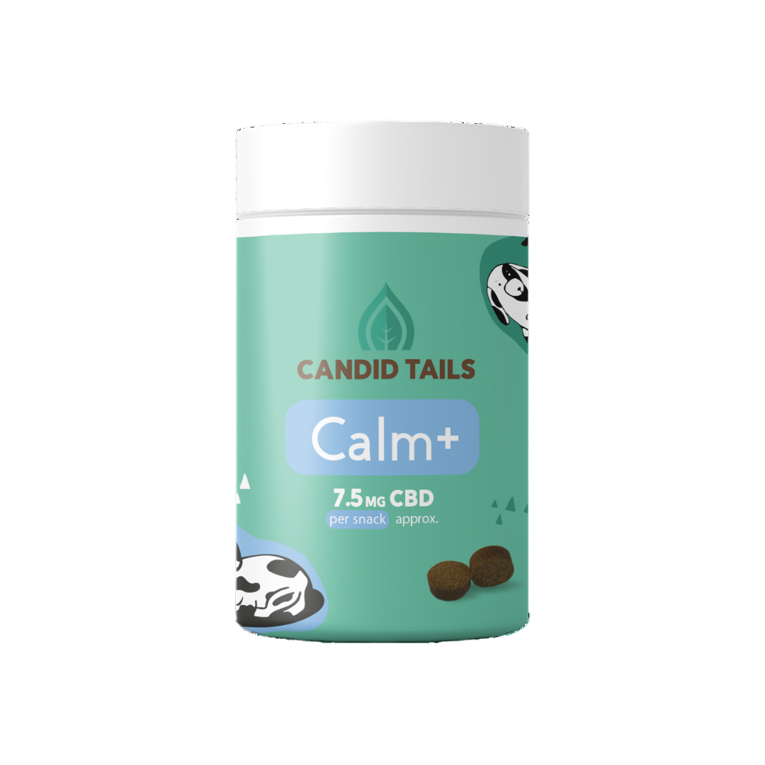 CALM + SNACKS CON CBD PARA MASCOTAS 450 MG 150 GR