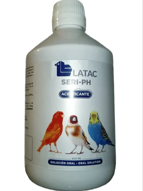 LATAC SERI‑PH 1L – Regulador de pH y Aditivo de Agua para Aves Ornamentales