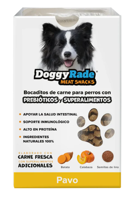 DoggyRade Prebiotic Meat Snack + Superfoods Sabor Pavo – Caja con 13 Unidades | Snack Funcional y Nutritivo para Perros