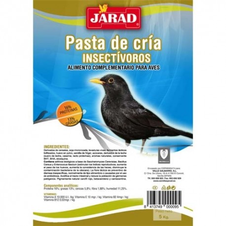 "PASTA CRIA INSECTIVOROS ""JARAD"" 5 KG"