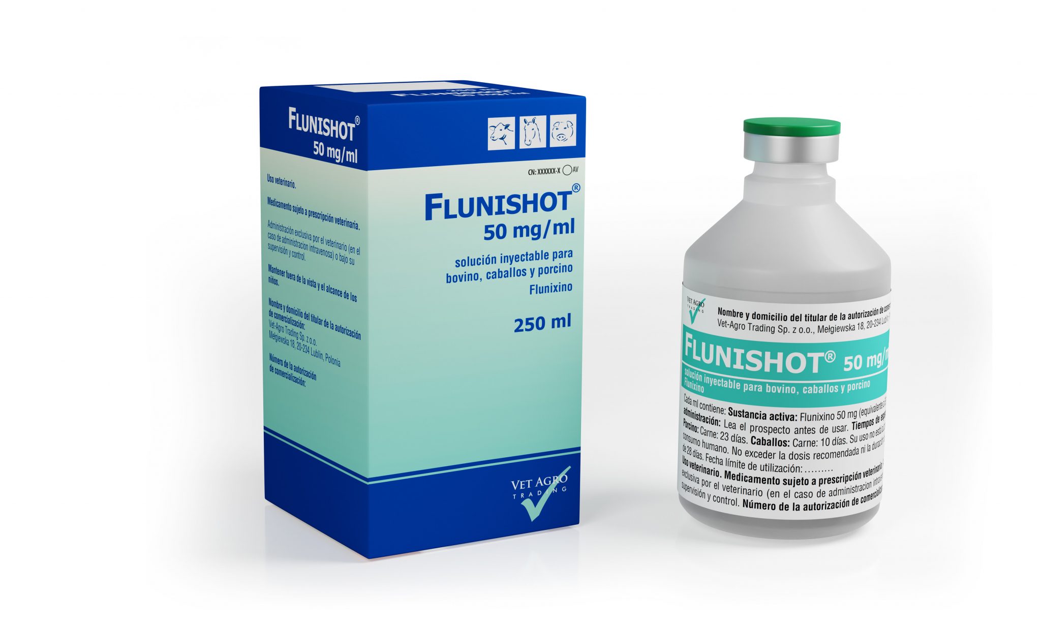 FLUNISHOT 50 MG/ML SI PARA BOVINO CABALLOS Y PORCINO 250 ML (AV-IV)