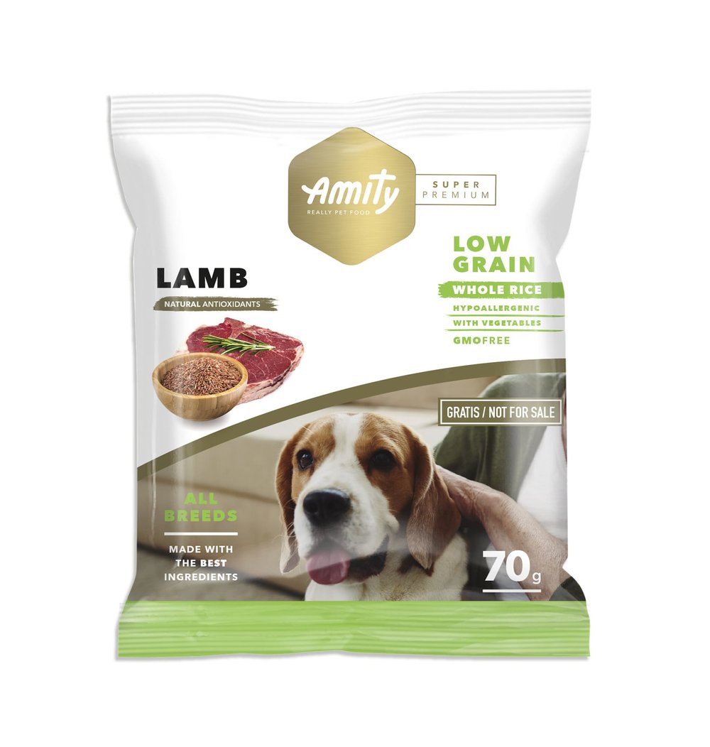 MUESTRA AMITY SUPER PREMIUM ADULT LAMB 70 Gr