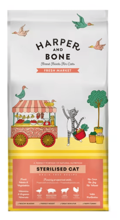 Harper & Bone Cat Sterilised Fresh Market 5 kg – Pienso Seco para Gatos Esterilizados con Pato, Cerdo, Cordero y Pavo