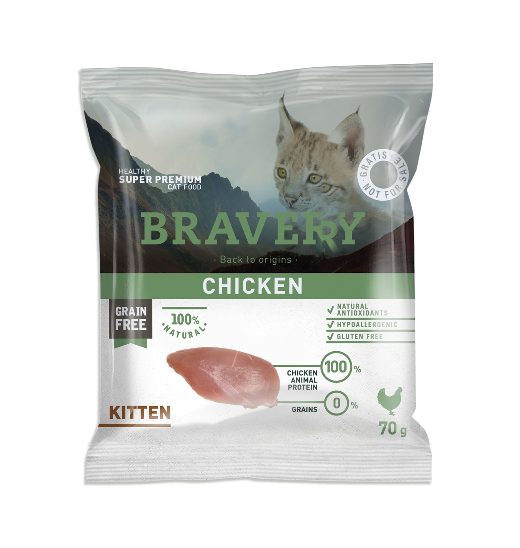 MUESTRA BRAVERY CHICKEN KITTEN 70 Gr
