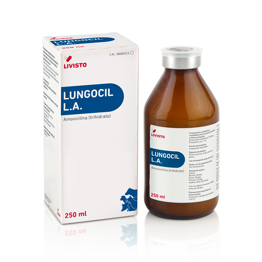 LUNGOCIL LA 150 mg/ml SUSPENSION INYECTABLE 250 ML