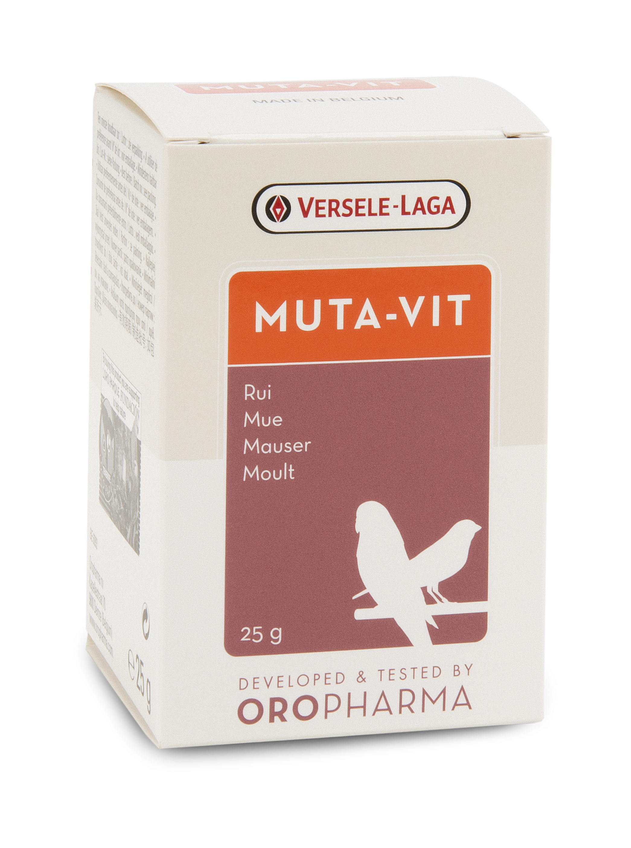 Versele Laga Muta-Vit Vitamina Para El Desarrollo Y La Protección Del Plumaje E Higado En Aves   25 Gr