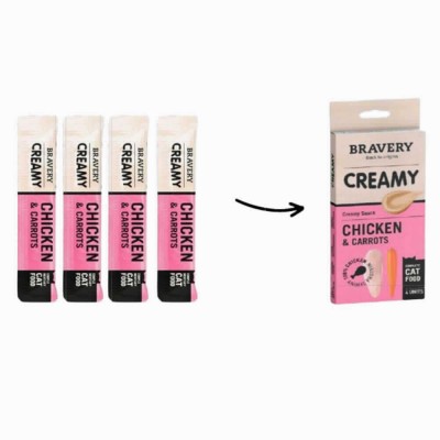 BRAVERY CREMA CHICKEN & CARROTS (4 sticks)