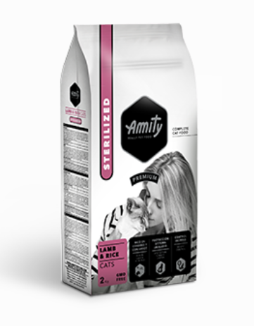 AMITY PREMIUM LAMB & RICE CATS STERILIZED 2 KG