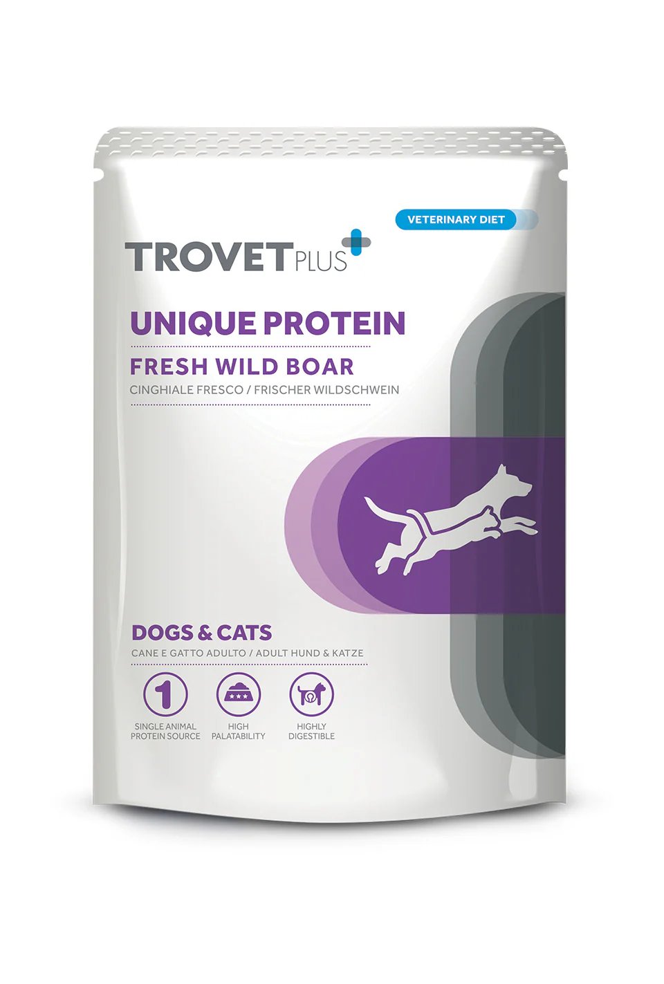 Trovet Plus Proteína Única | Pouch Hipoalergénico Para Perros Y Gatos | Jabalí 300 g