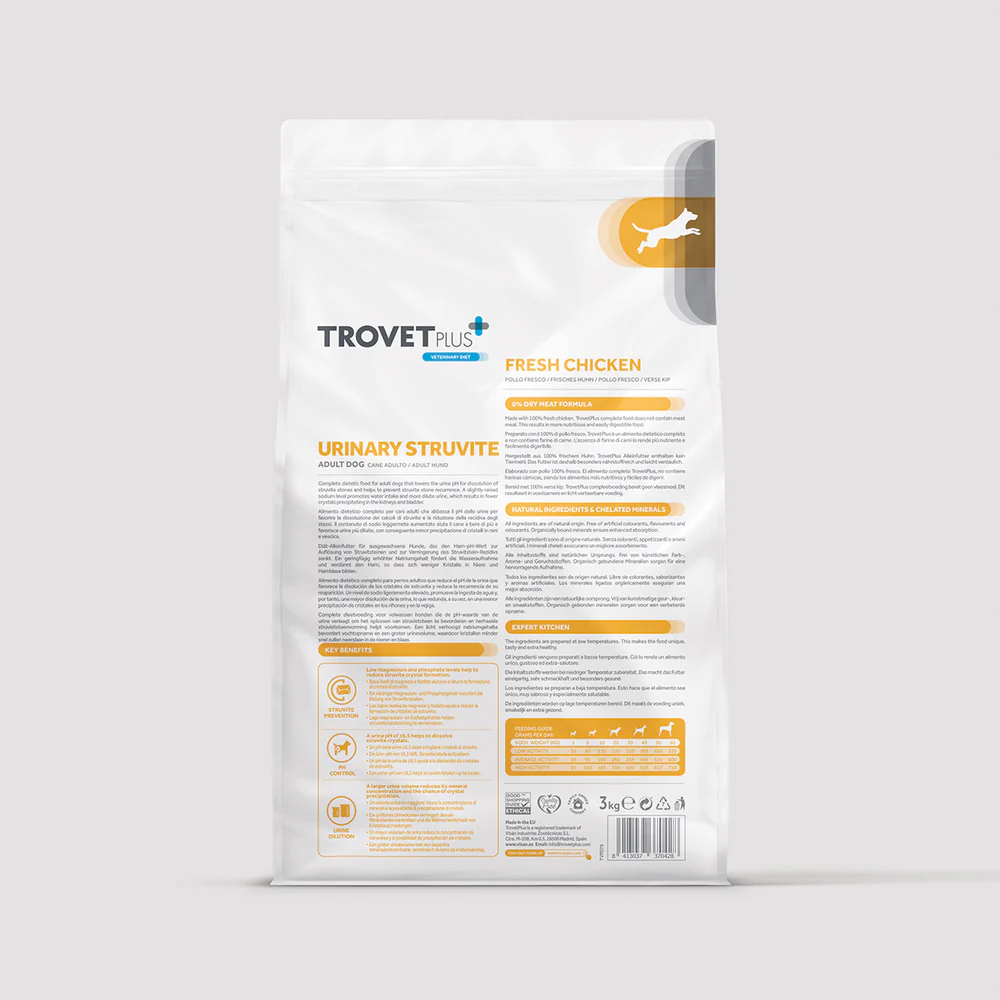 Trovet Plus | Pienso Para Problemas Urinarios Por Estruvita Para Perro Adulto | Pollo 3 kg