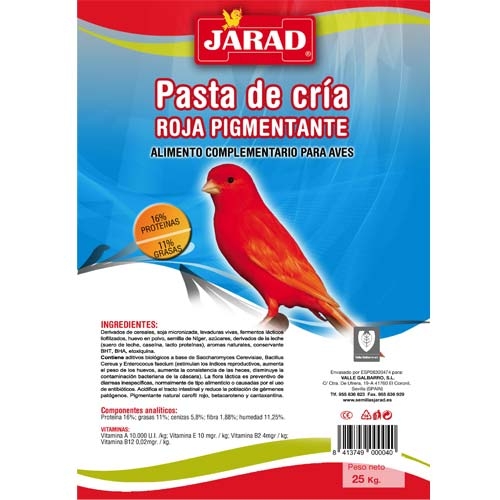 "PASTA CRIA ROJA ""JARAD"" 25 KG"