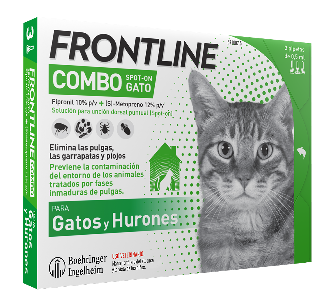Frontline Gatos 3 Pipetas – Antiparasitario Eficaz para Protección contra Pulgas y Garrapatas