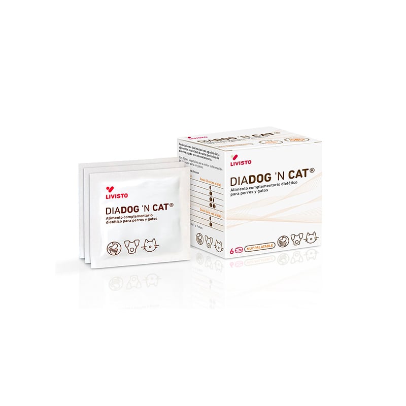 DIADOG’N CAT – Suplemento digestivo para perros y gatos que favorece recuperación intestinal y regula el tránsito - 6 comprimidos