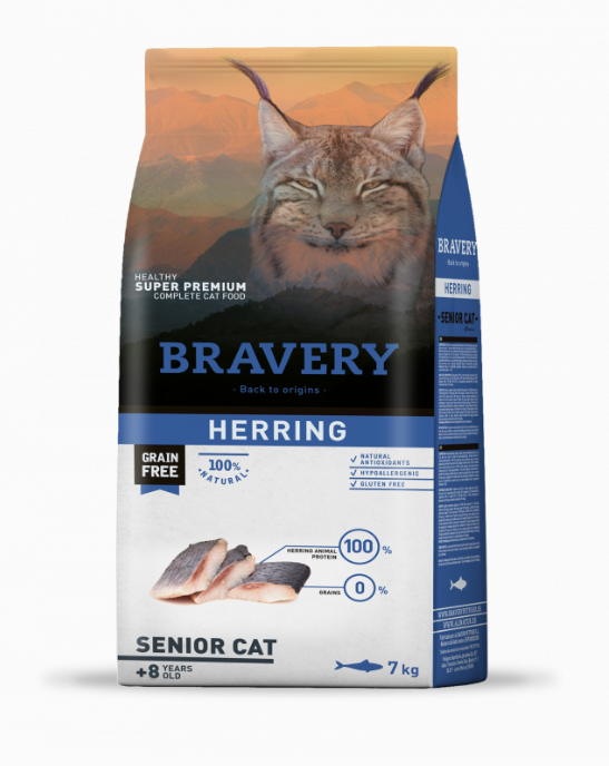 BRAVERY CAT SENIOR HERRING 7 KG