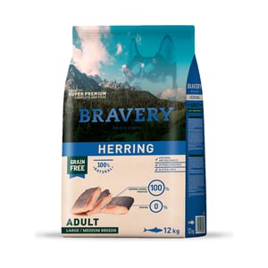 BRAVERY HERRING ADULT LARGE/MEDIUM BREED 12 KGS