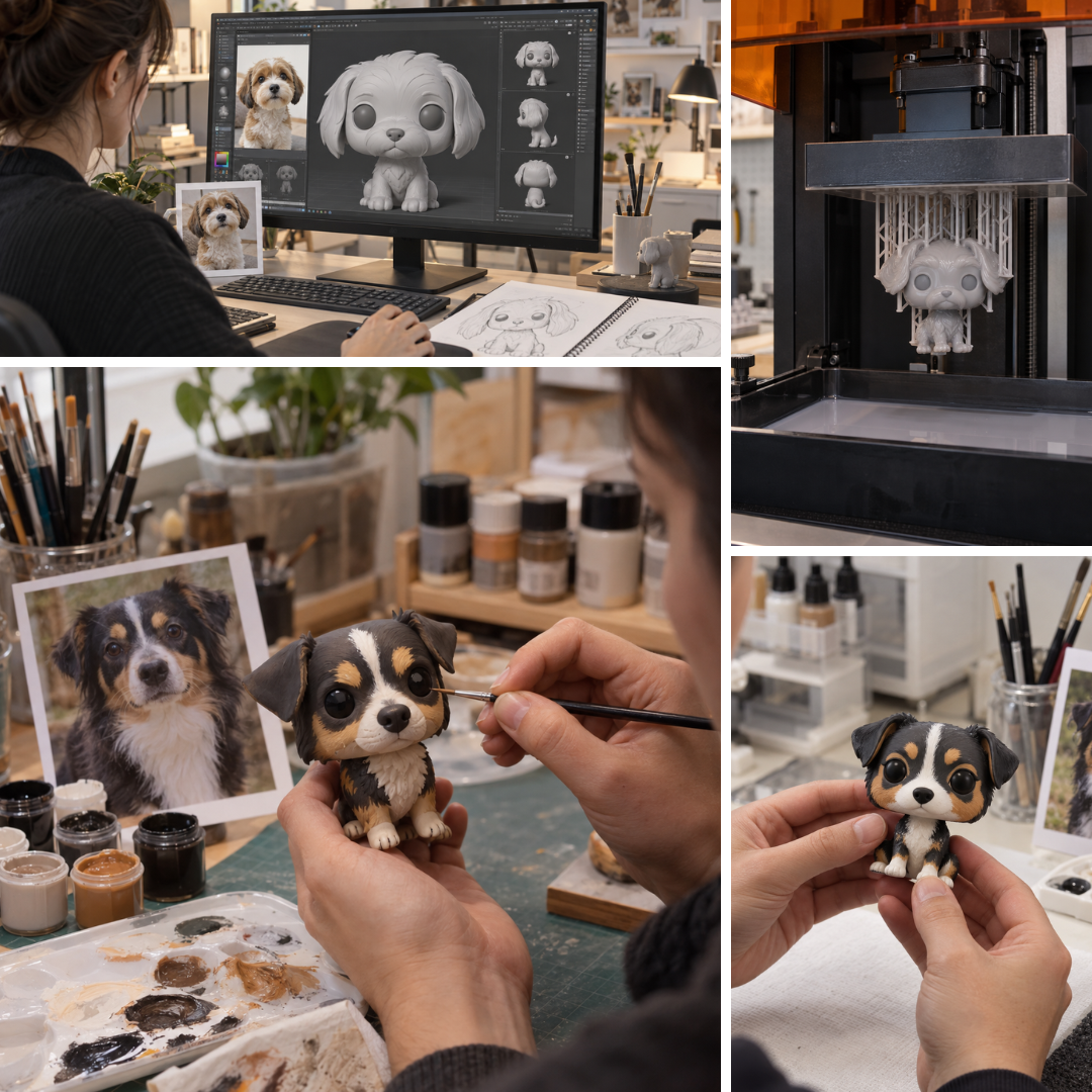 Proceso de producción de Figura de Resina 3D Personalizada POP.