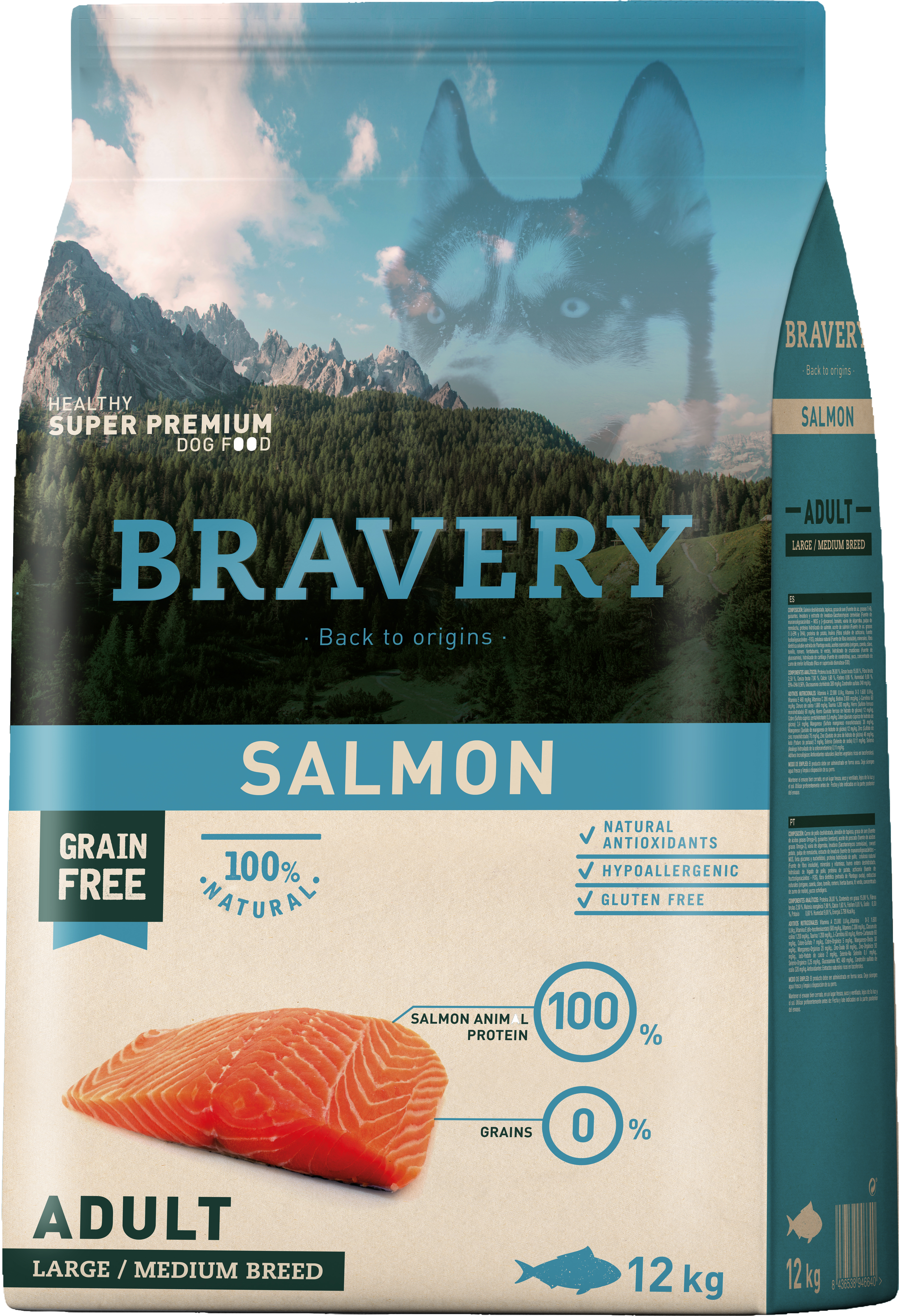 BRAVERY SALMON ADULT LARGE/MEDIUM BREED 12 KG