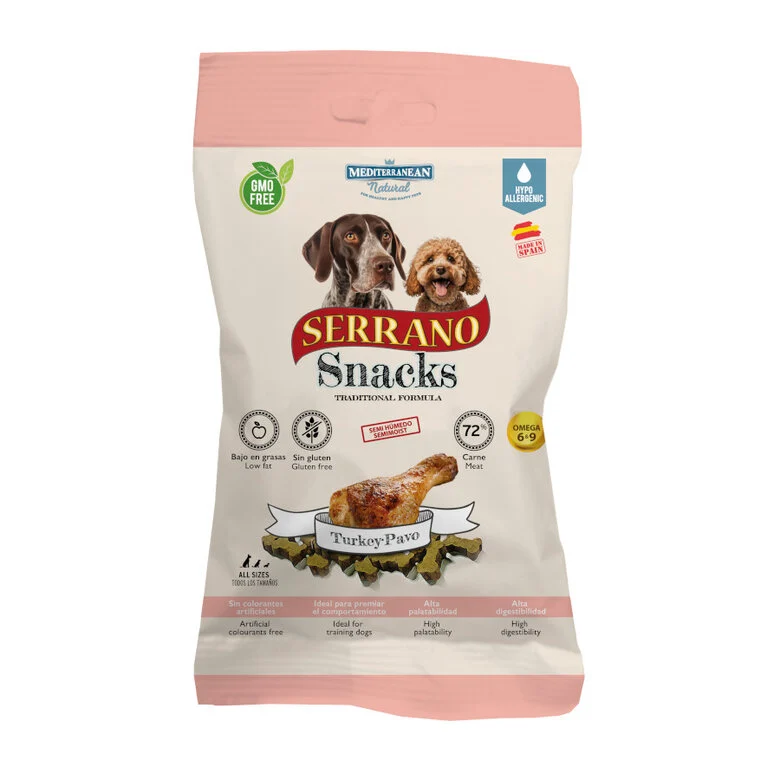 Snacks Serrano de Pavo para Perros – Pack 12x100g | Premios Naturales y Saludables
