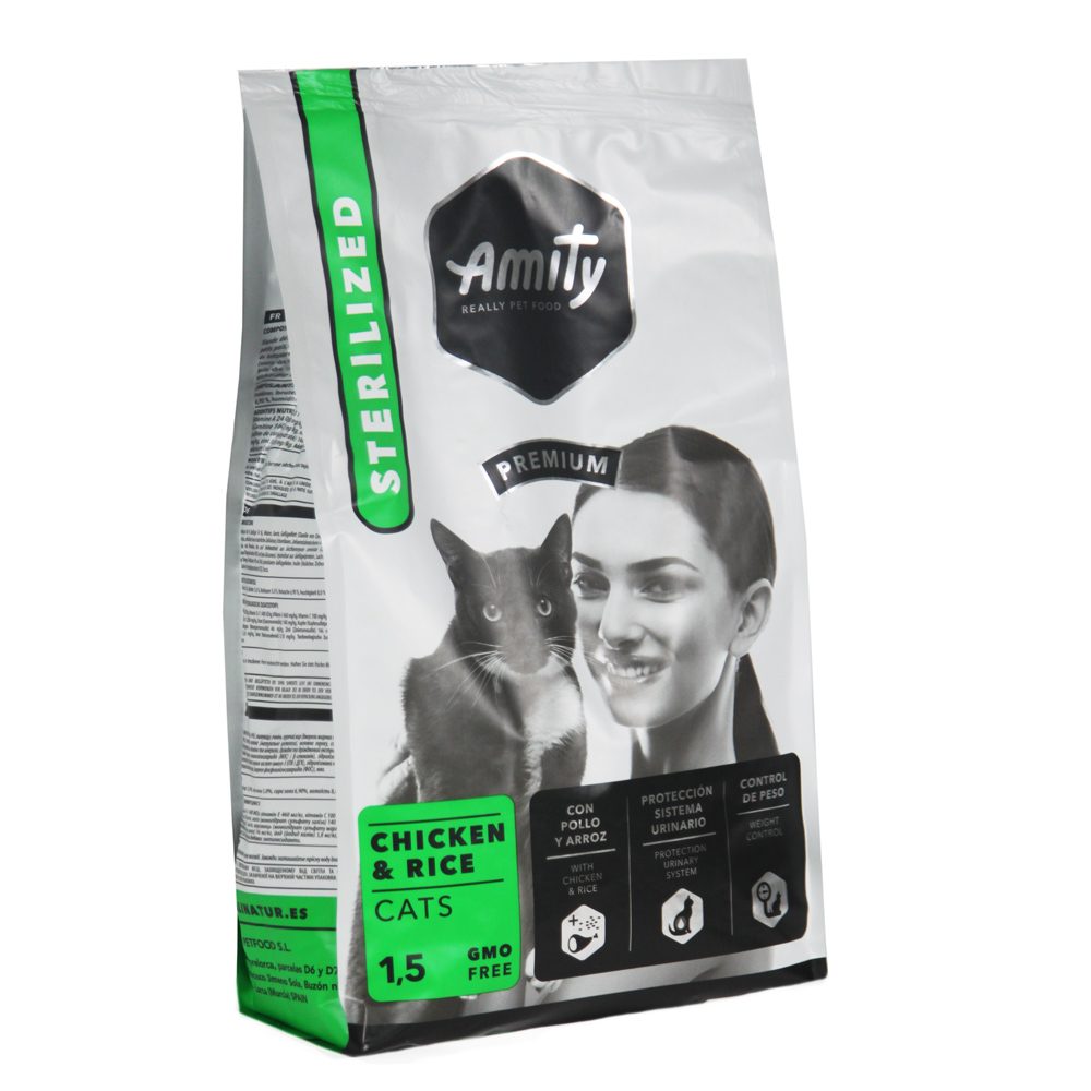AMITY PREMIUM CHICKEN & RICE CATS STERILIZED 1,5 KG
