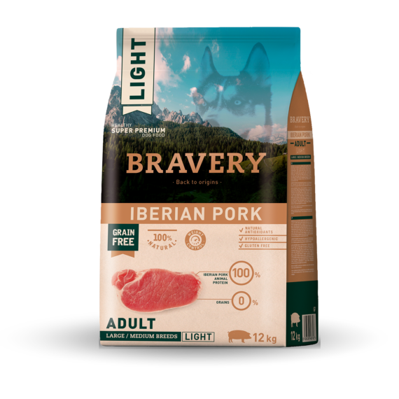 BRAVERY IBERIAN PORK ADULT LIGHT LARGE/MEDIUM BREEDS 12 KGS