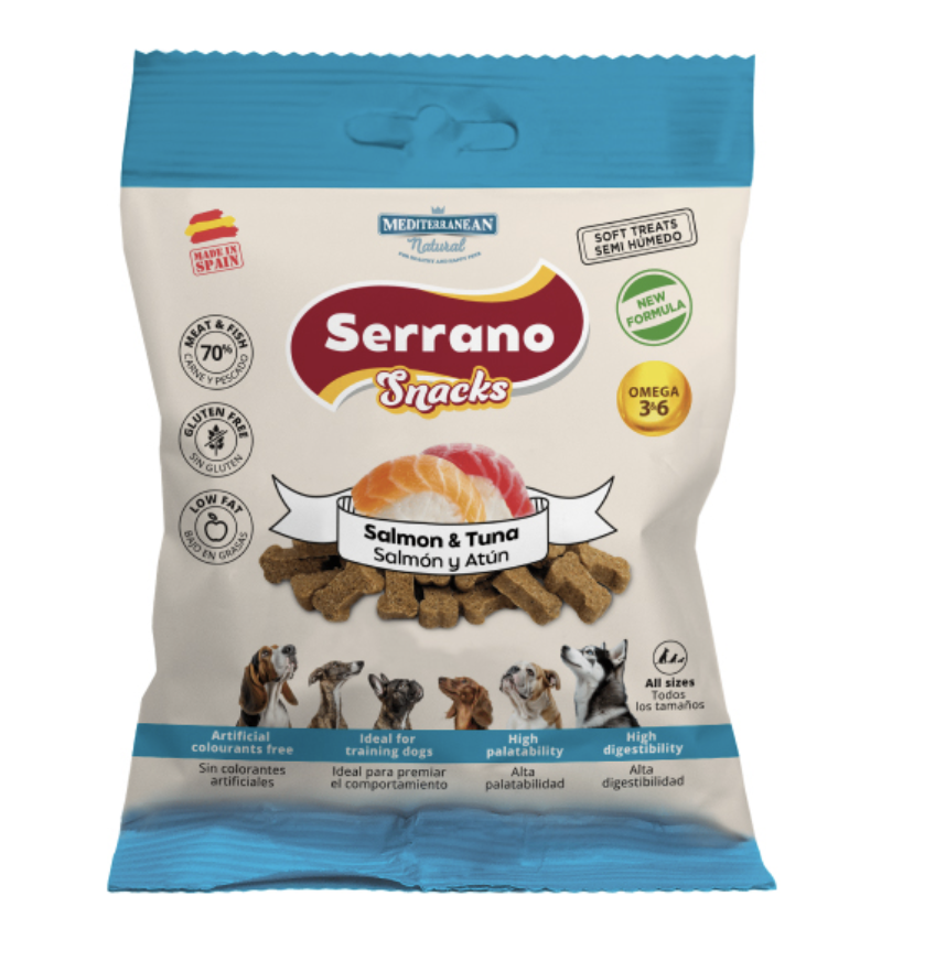Serrano Snacks | Snack para Perros con Salmón y Atún | 85 g