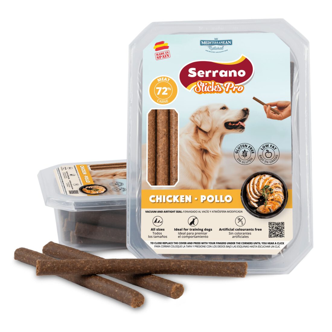 Serrano Sticks Pro | Barritas para Perros con Pollo | 800 g