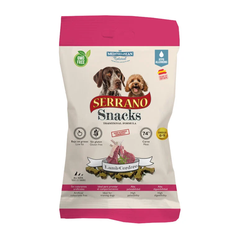 Snacks Serrano de Cordero para Perros – Pack 12x100g | Premios Naturales y Sabrosos

