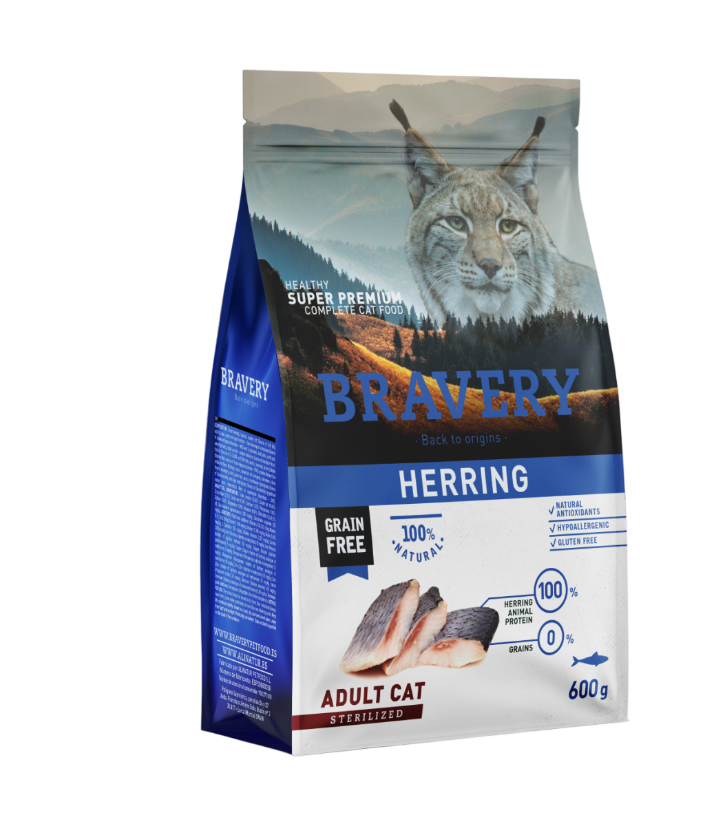 BRAVERY HERRING ADULT CAT  600 G