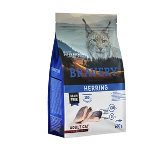 BRAVERY HERRING ADULT CAT  600 G