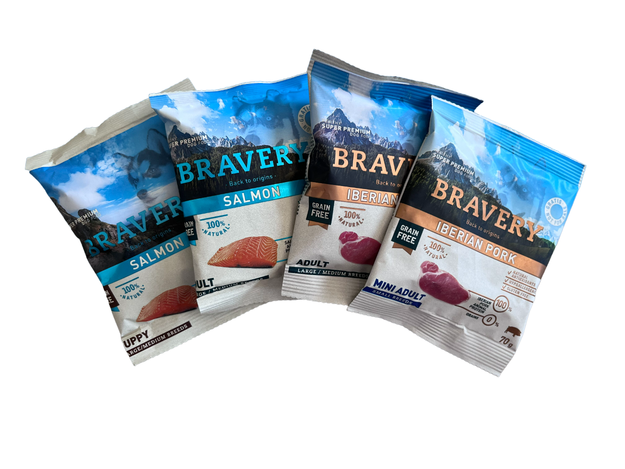 MUESTRA BRAVERY SALMON MINI PUPPY SMALL BREED 70 Gr