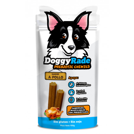 DoggyRade Prebiotic Chewies Sabor Pollo – Caja con 12 Unidades | Premios Funcionales para Perros con Prebióticos


