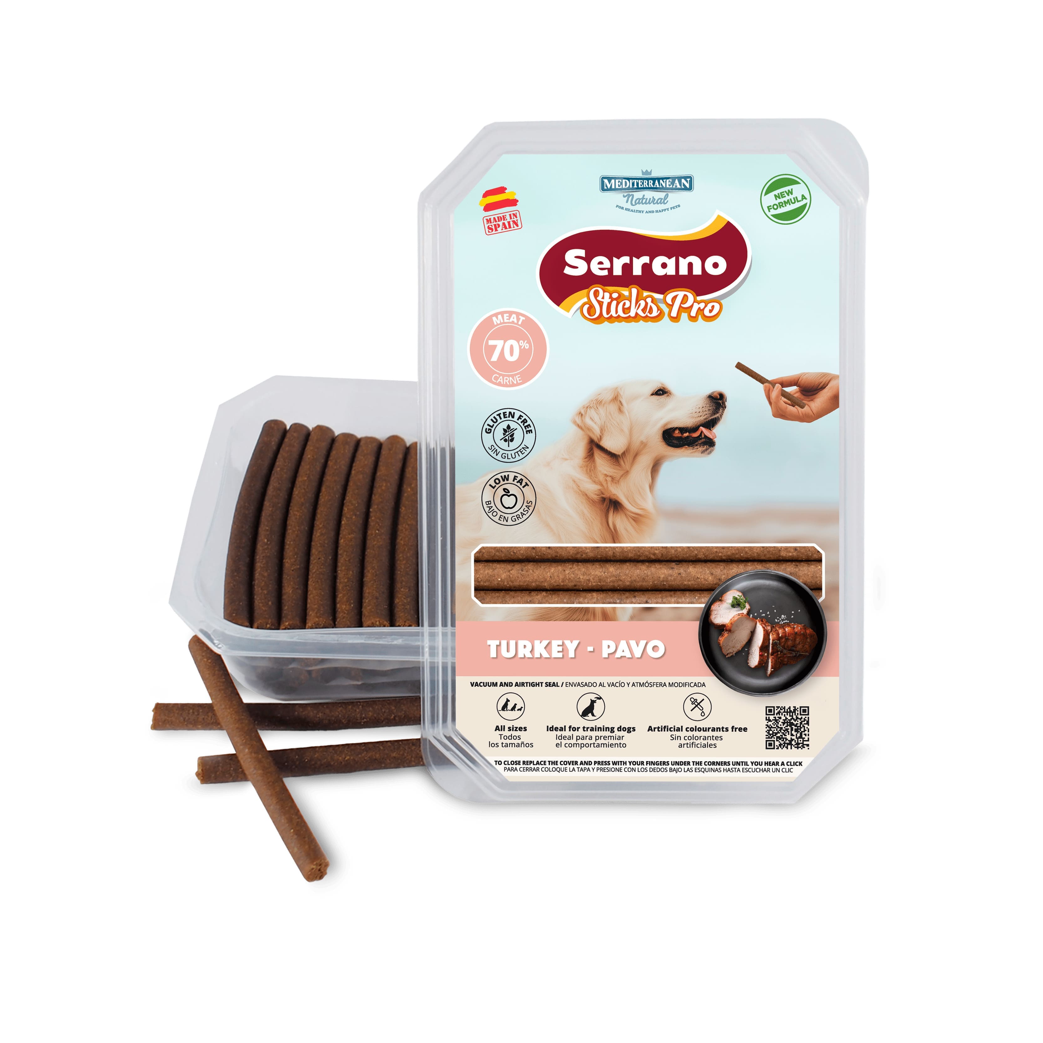Serrano Sticks Pro | Barritas para Perros con Pavo | 800 g