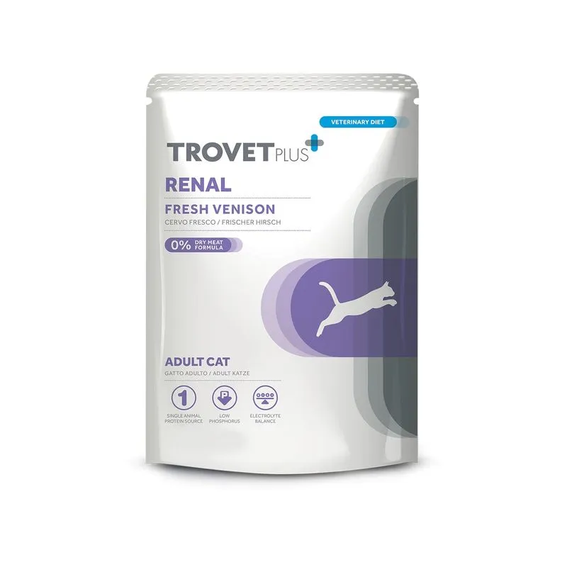 Trovet Adult Cat Renal – Alimento Húmedo Dietético para Gatos con Problemas Renales 70 g

