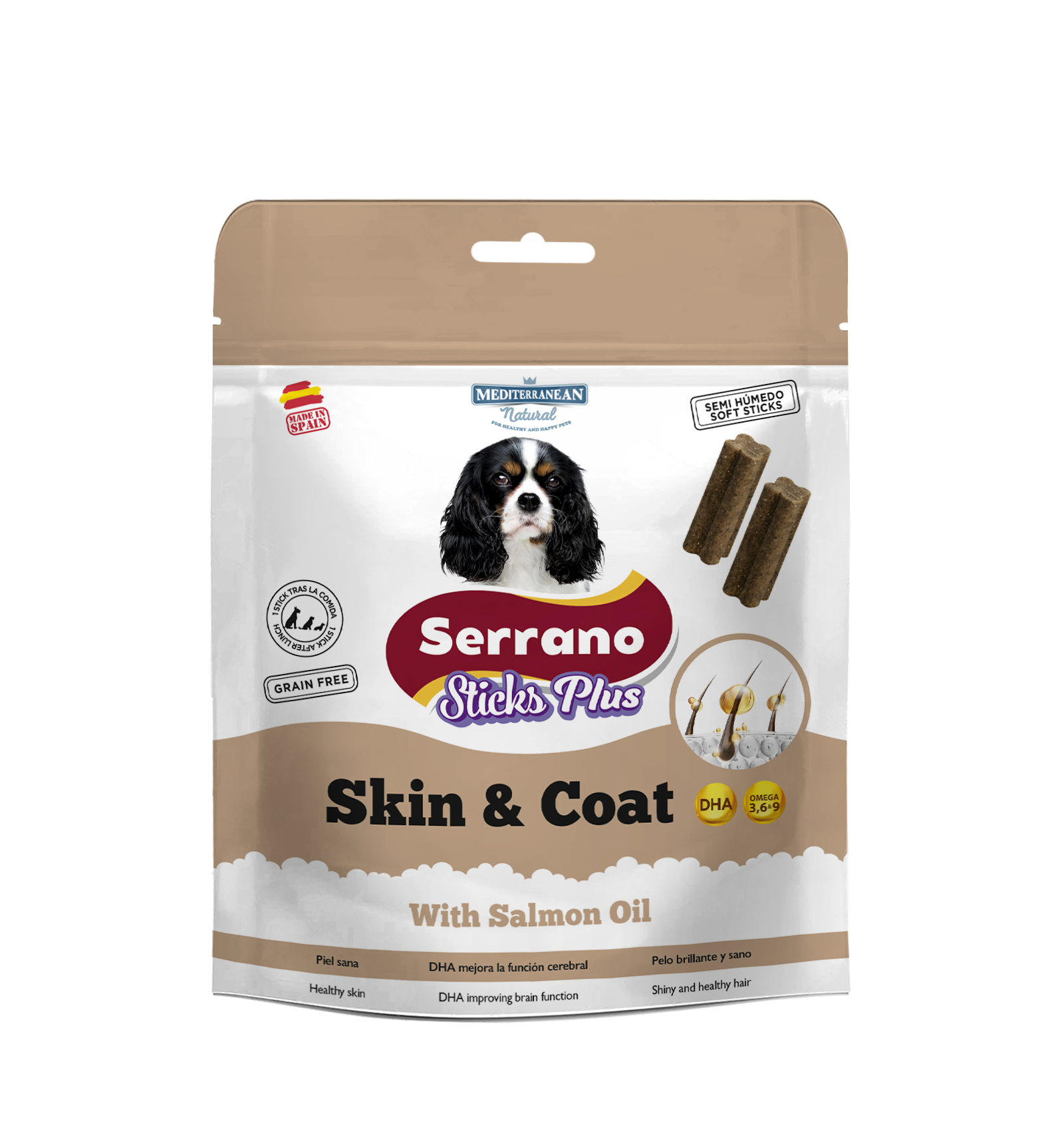 Serrano Sticks Plus | Barritas para Perros para el Cuidado de Piel y Pelo | 110 g