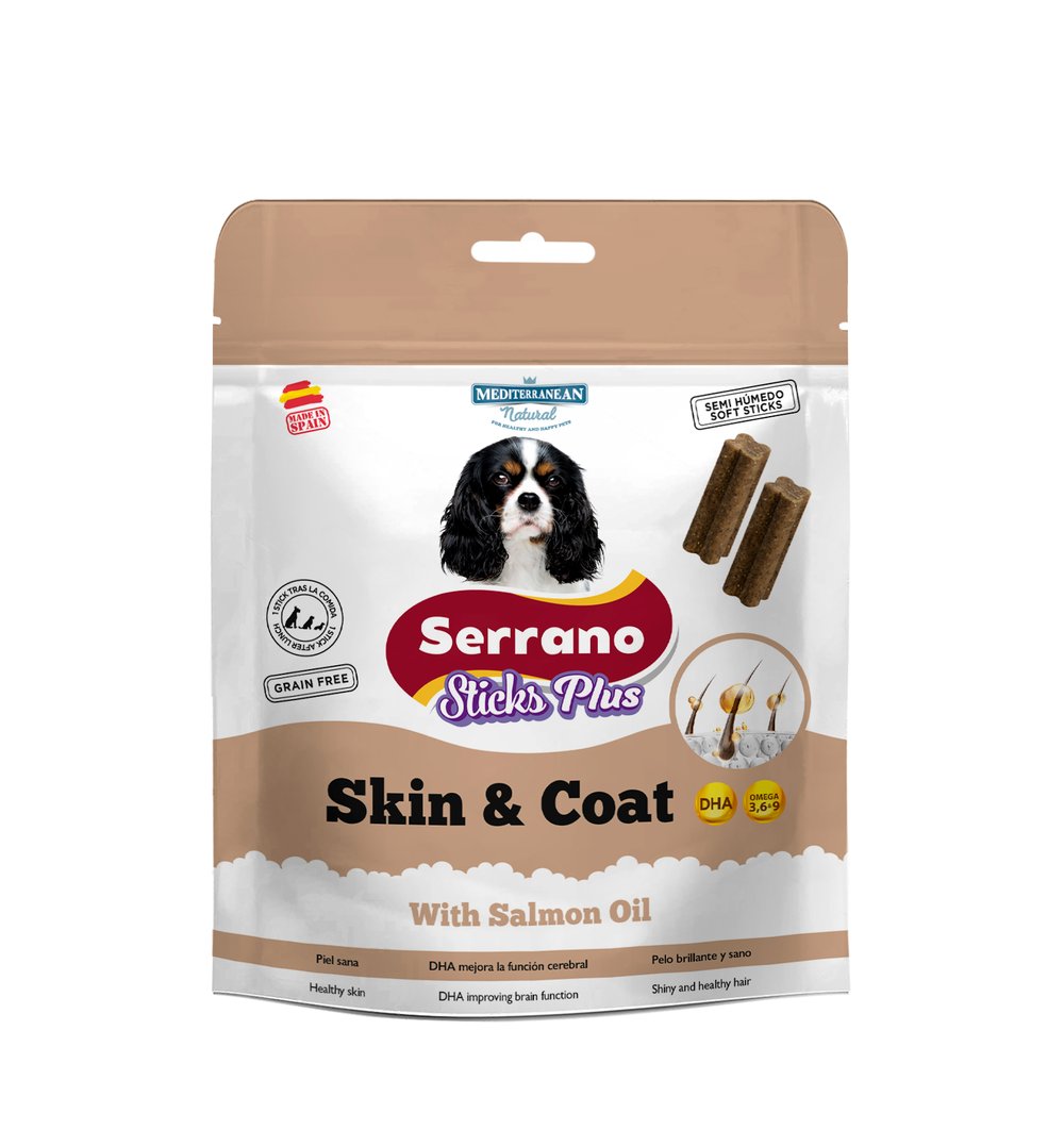Serrano Sticks Plus | Barritas para Perros para el Cuidado de Piel y Pelo | 110 g