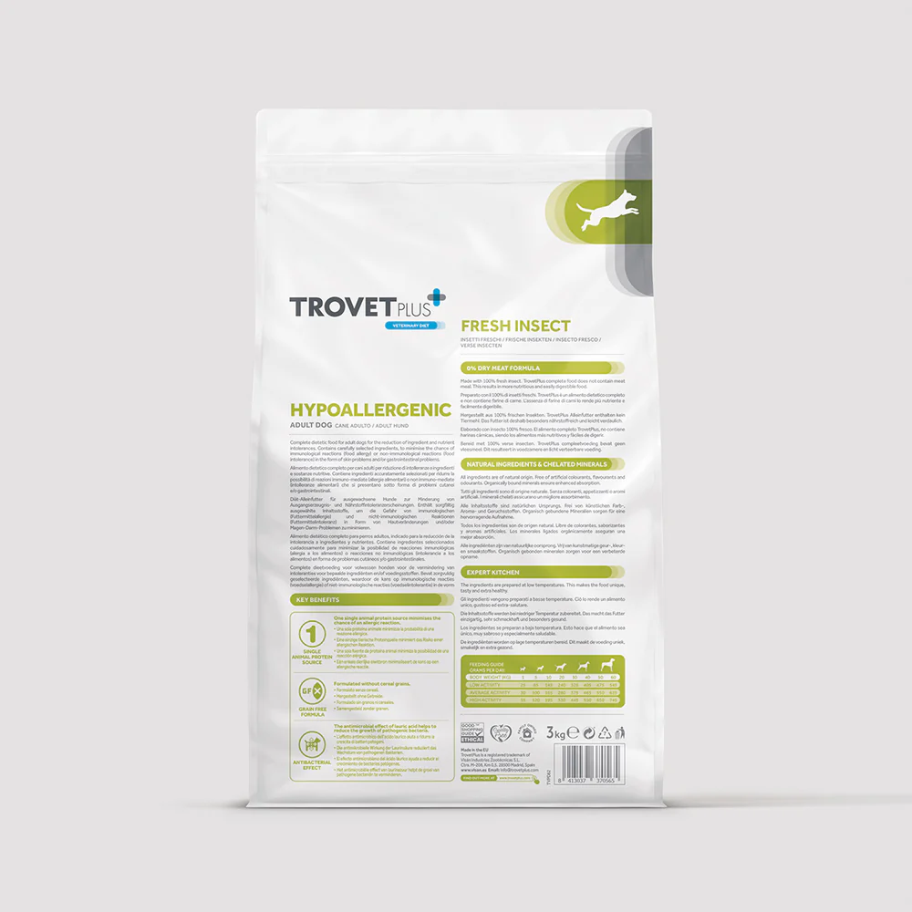 Trovet Plus | Pienso Hipoalergénico Para Perro Adulto | Insecto 3 kg