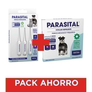 Pack Zotal Parasital – Collar y Pipeta Antiparasitaria para Perros Medianos, Pequeños y Gatos