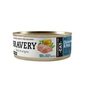 LATA BRAVERY CAT CHICKEN FILLETS  & PEAS 80 GR