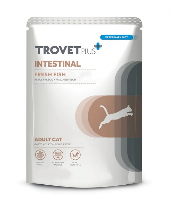 Trovet Adult Cat Intestinal Hydrolysed White Fish – Alimento Húmedo Dietético para Gatos con Problemas Digestivos 70 g

