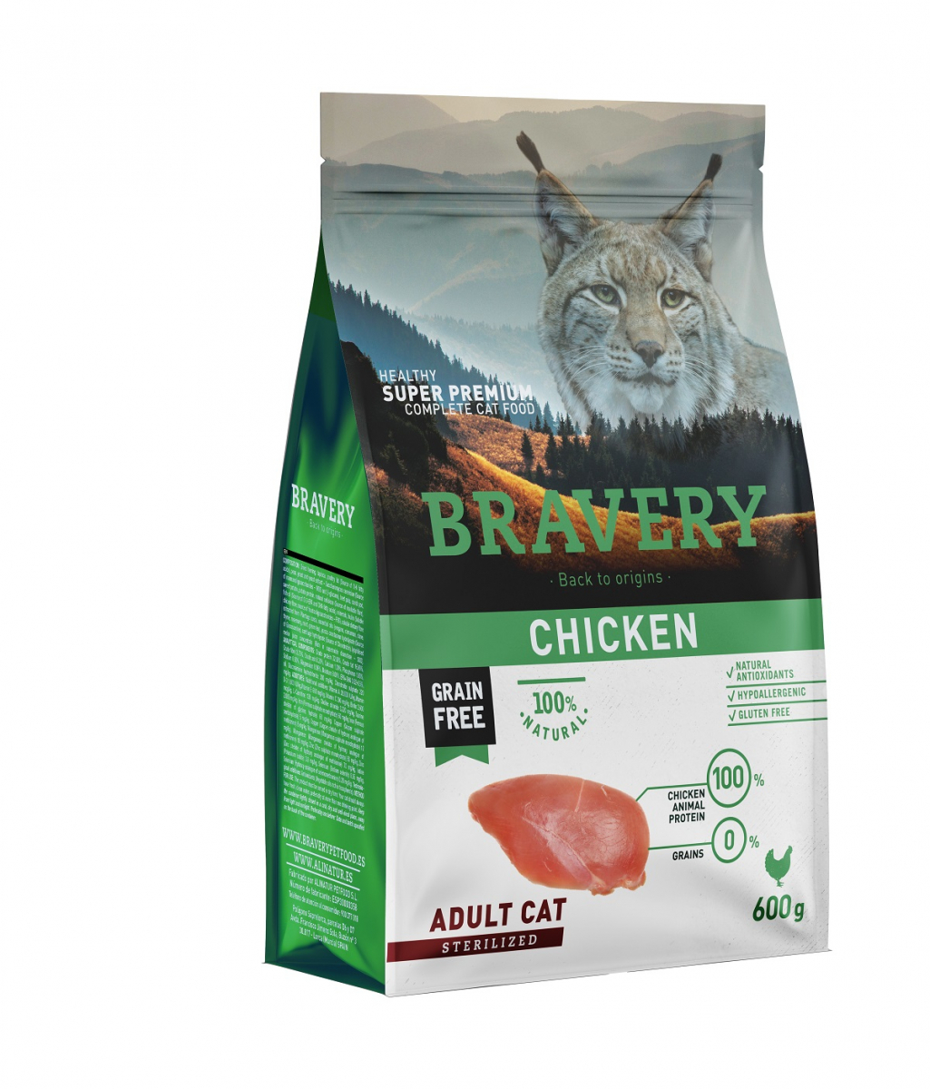 BRAVERY CHICKEN ADULT CAT STERILIZED 600 G