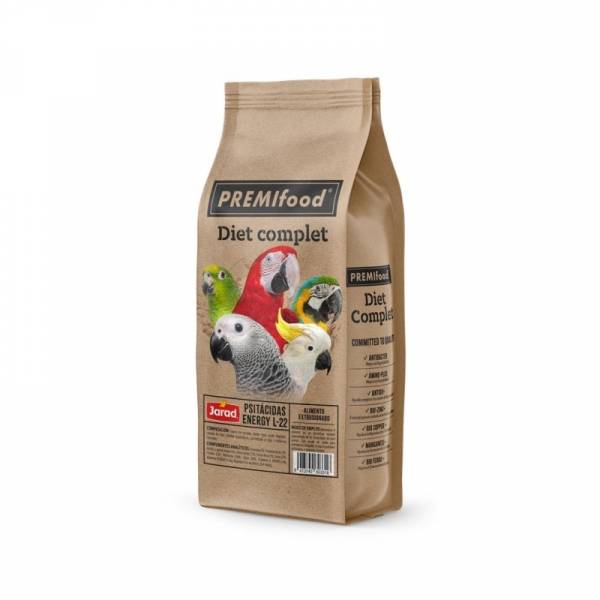 "JARAD PREMIFOOD DIET COMPLET ""PSITACIDAS ENERGY L-22"" 15 KG."