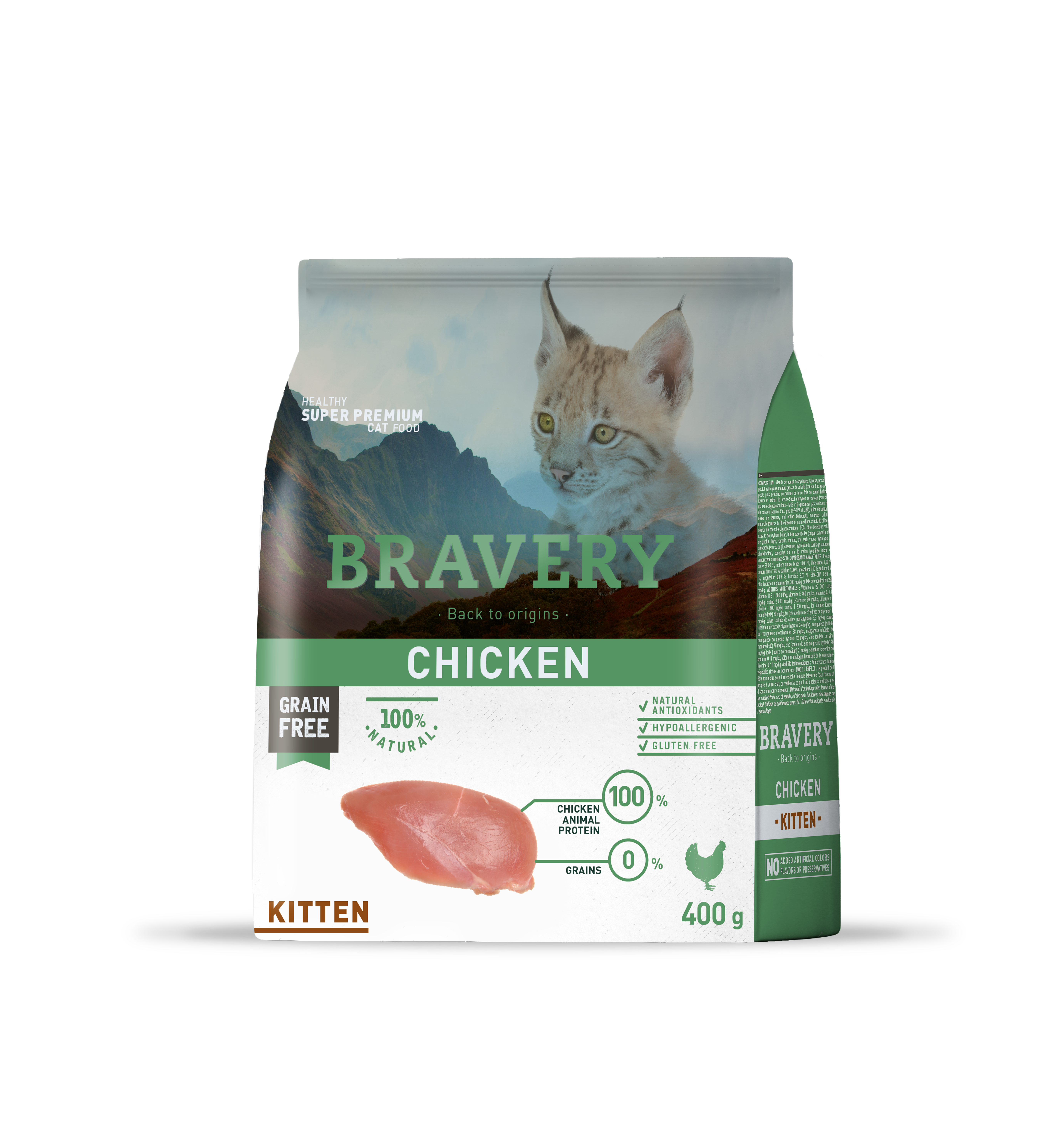 BRAVERY CHICKEN KITTEN CAT 600 G