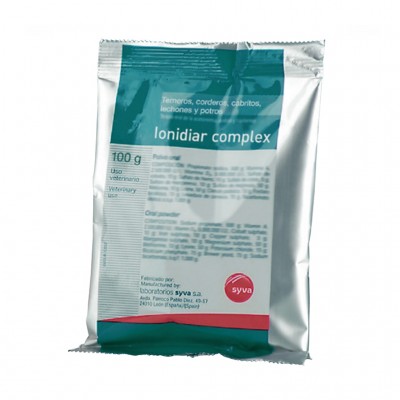 Ionidiar Complex 10x100 g – Suplemento antidiarreico para terneros, potros, corderos, cabritos y lechones

