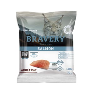 MUESTRA BRAVERY SALMON ADULT CAT  70 Gr