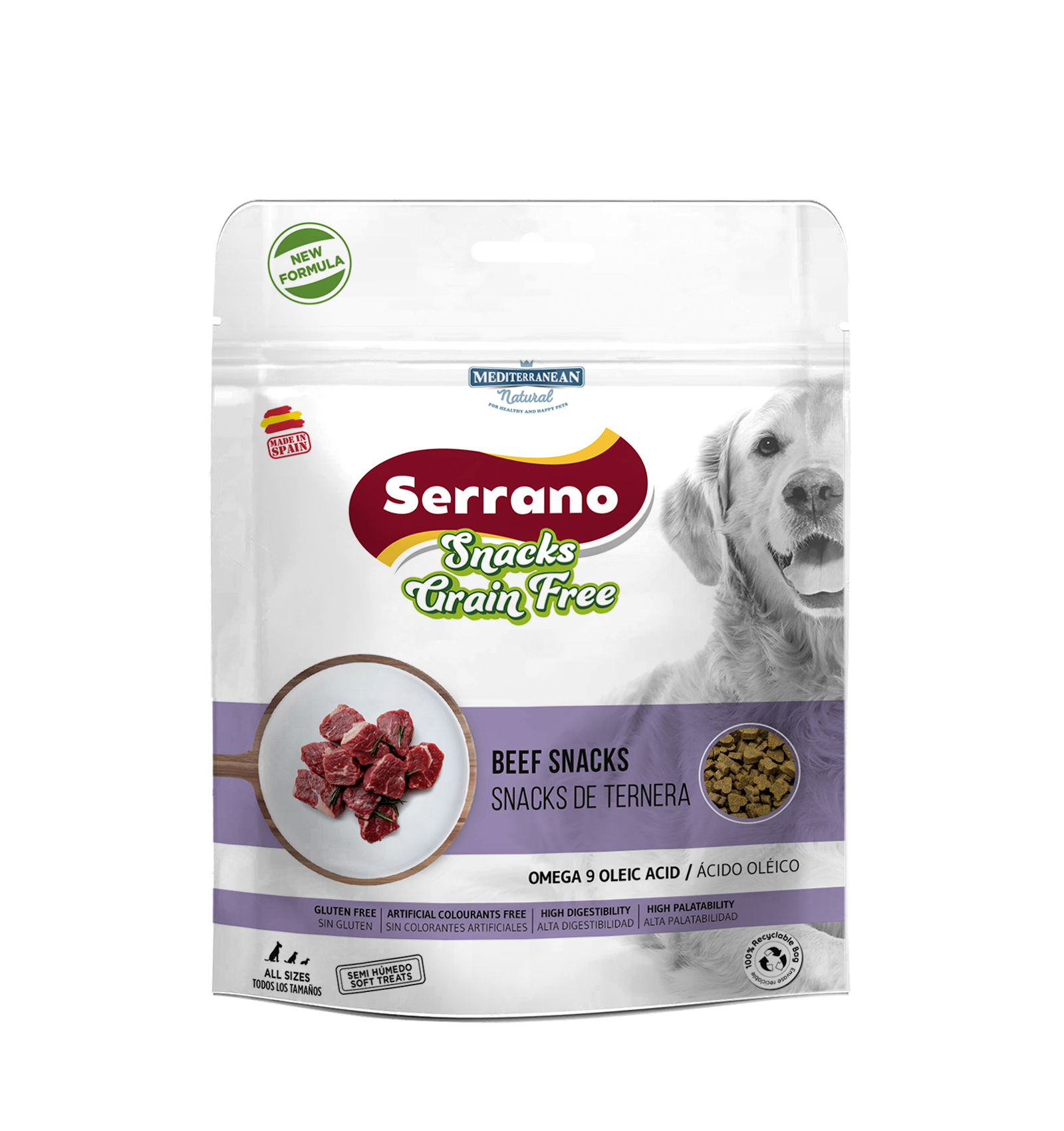 Serrano Grain Free | Snack para Perros con Ternera | 150 g