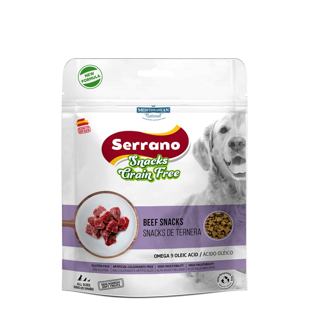 Serrano Grain Free | Snack para Perros con Ternera | 150 g