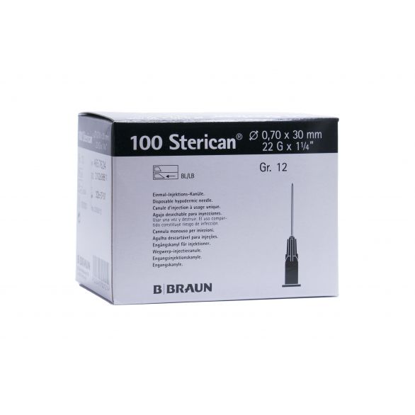 AGUJA DESECHABLE NEGRA 22G 0,7X30MM (1UD)