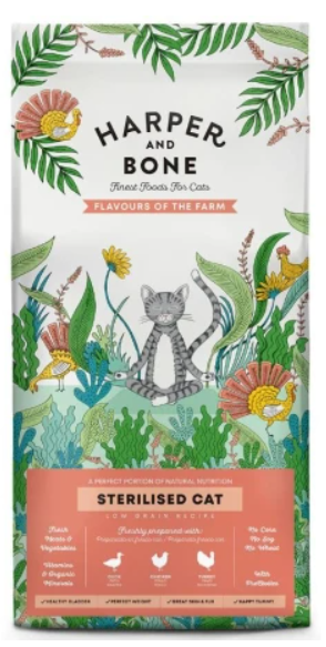 HARPER & BONE CAT STERILISED FLAVOURS FARM Pato, pollo y pavo 5 KG