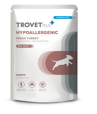Trovet Puppy Pouch Pavo – Comida Húmeda Hipoalergénica para Cachorros 300g


